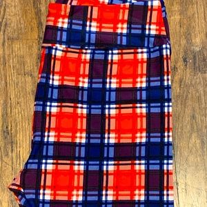 LulaRoe TC2 Plaid Leggings; never worn